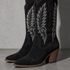 Women's Boots Embroidered Western Knee-High Shaft