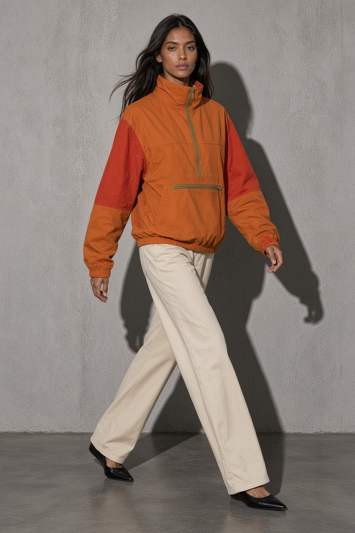 Women's Jacket Colour-Block Windbreaker