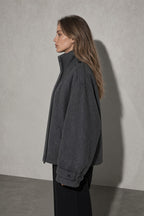 Maia | Women's High Neck Button Front Wool Blend Jacket