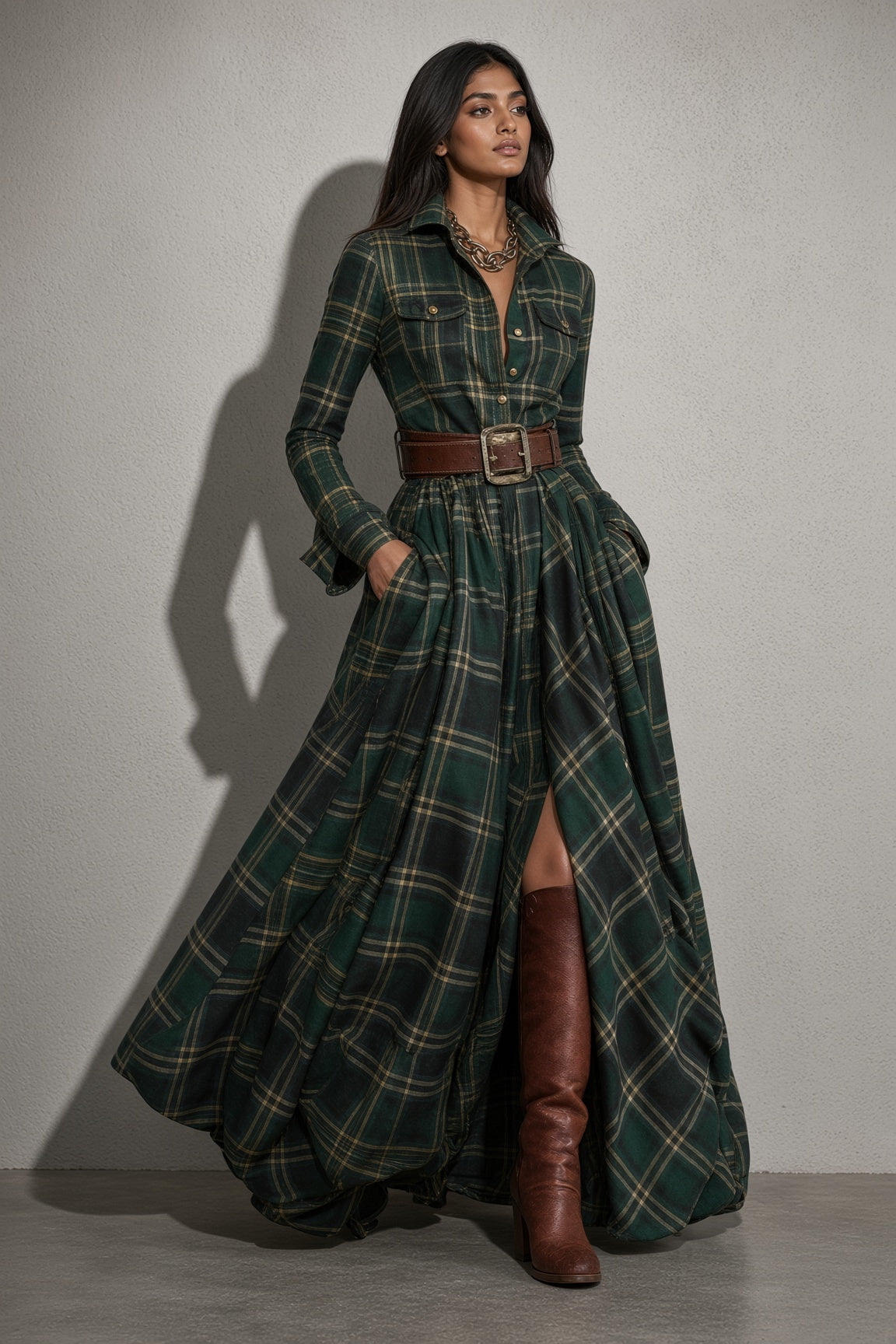 Lauren | Classic Belted Button-Up Shirt Dress