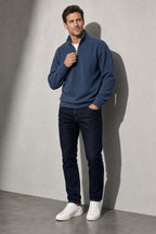 Men's Sweatshirt Quarter-Zip Stand Collar