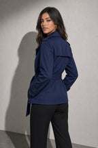 Women's Coat Belted Trench Double-Breasted Front