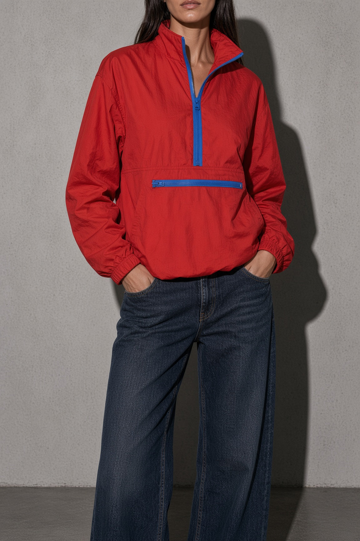 Women's Jacket Colour-Block Windbreaker