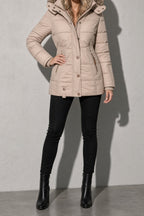 Women's Jacket Puffer Faux Fur Trim