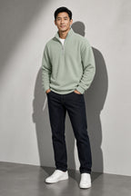 Men's Sweatshirt Quarter-Zip Stand Collar