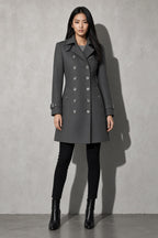 Women's Coat Double Breasted Longline