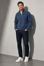 Men's Sweatshirt Quarter-Zip Stand Collar