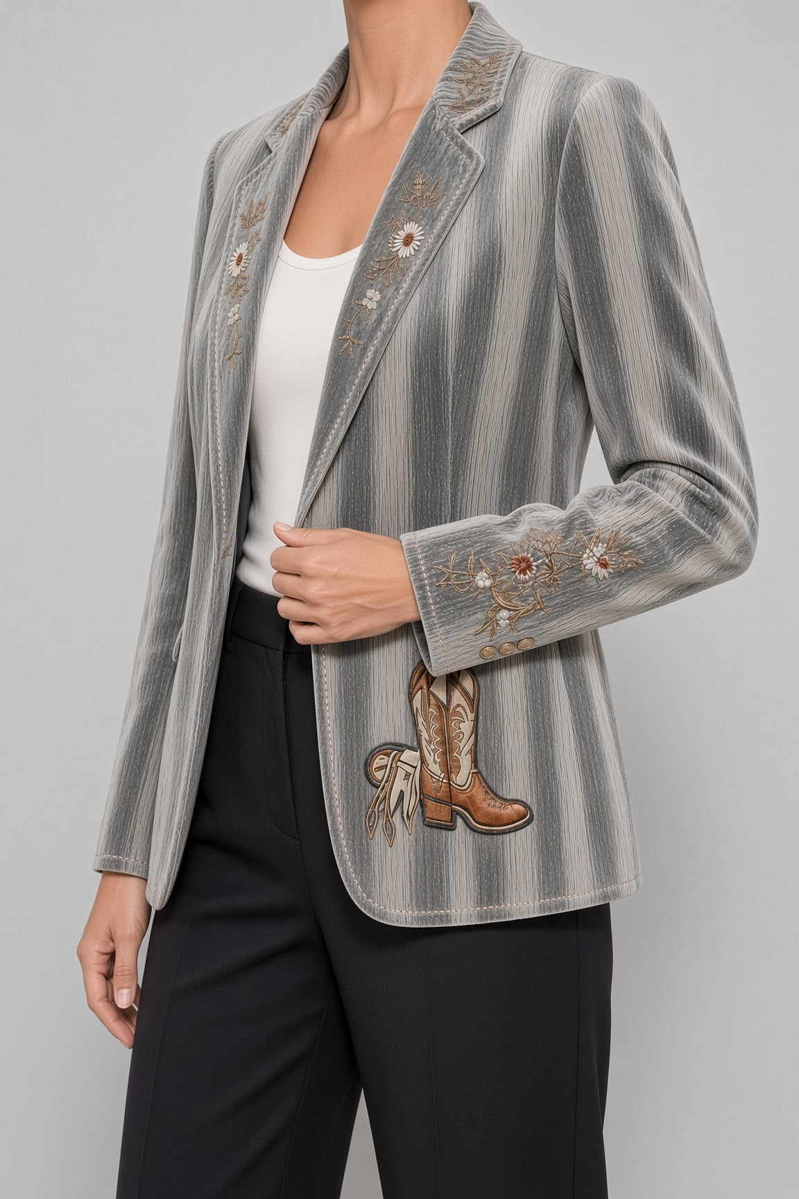 Women's Blazer Western Embroidered