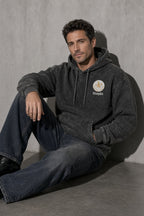 Men's Hoodie Washed Graphic Kangaroo Pocket