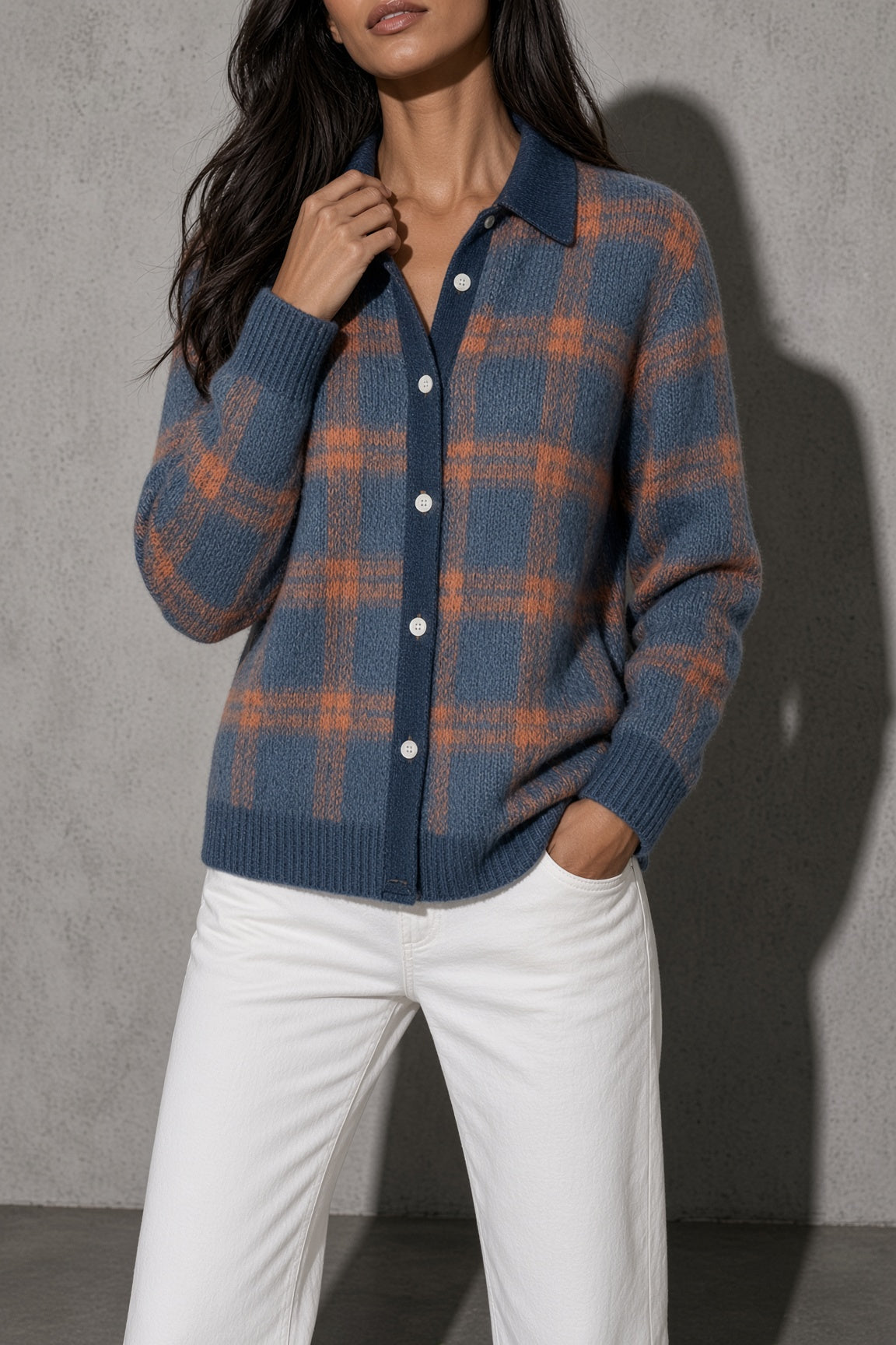 Women's Cardigan Button-Front Longline Shape