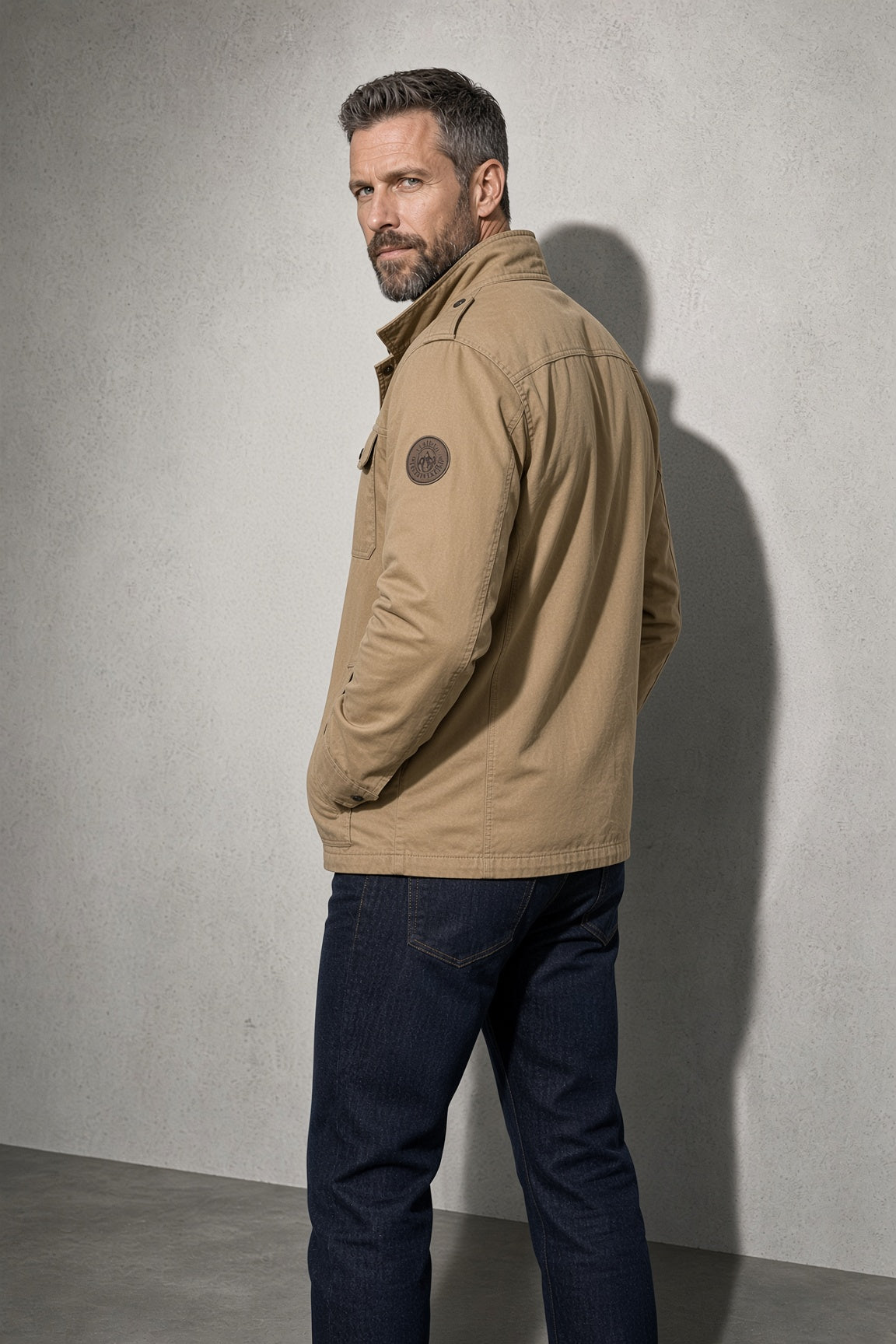 Men's Jacket Four-Pocket Stand Collar
