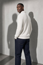 Men's Sweater Collared Quarter-Zip Textured Knit