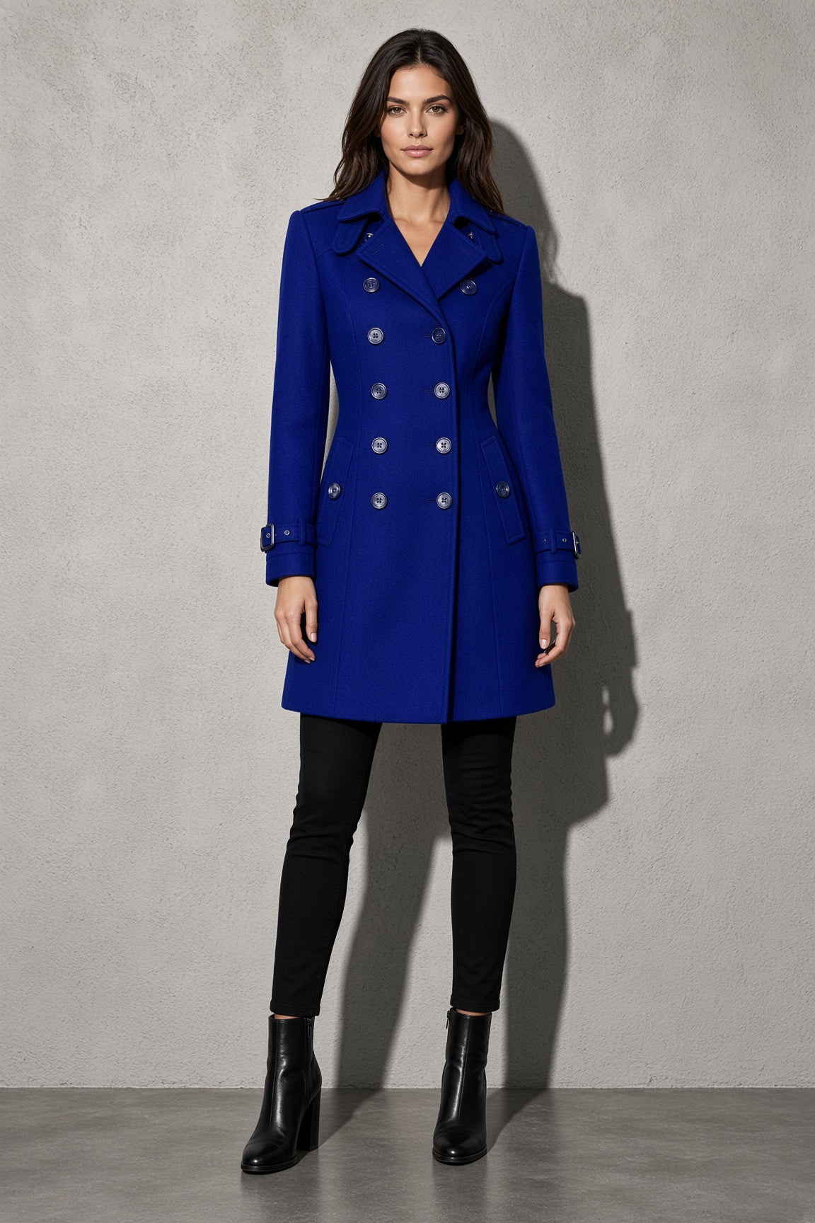 Women's Coat Double Breasted Longline