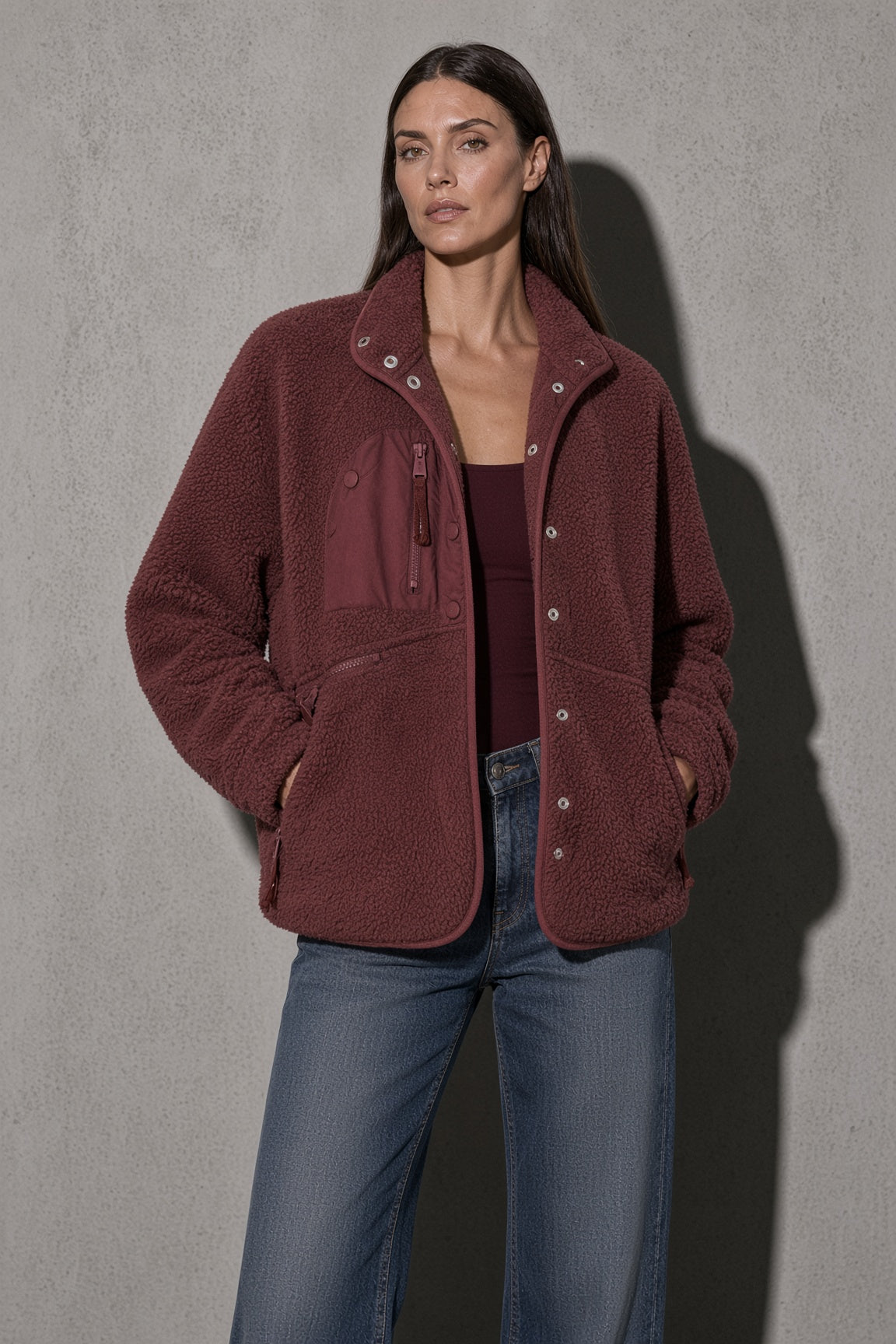 Women's Jacket Sherpa Fleece Stand Collar