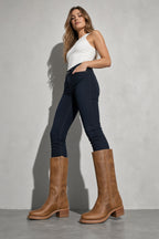 Boots For Women | Mid Calf Block Heel With Closed Toe