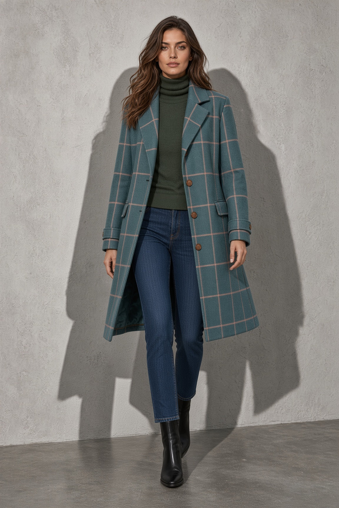 Women's Coat Longline Button Front