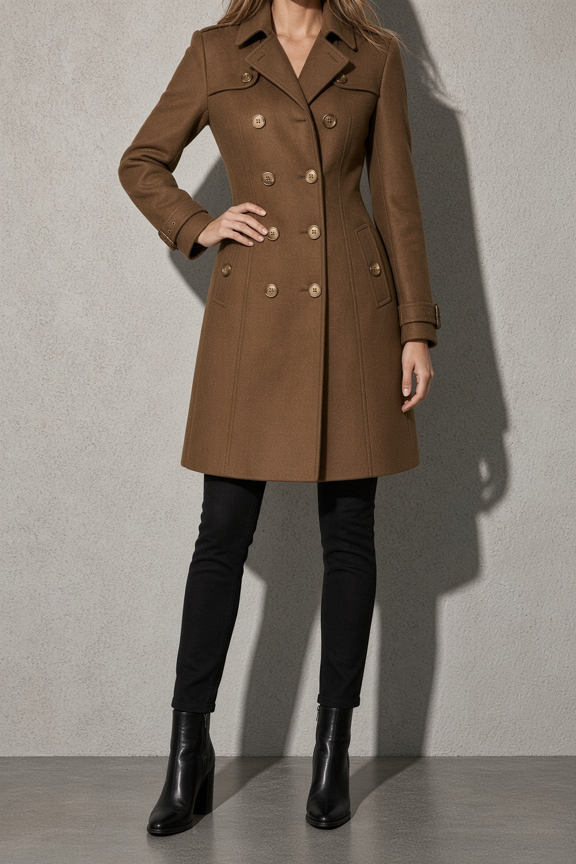 Women's Coat Double Breasted Longline