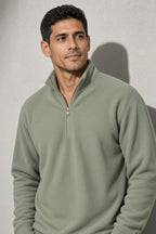 Men's Sweatshirt Quarter-Zip Stand Collar