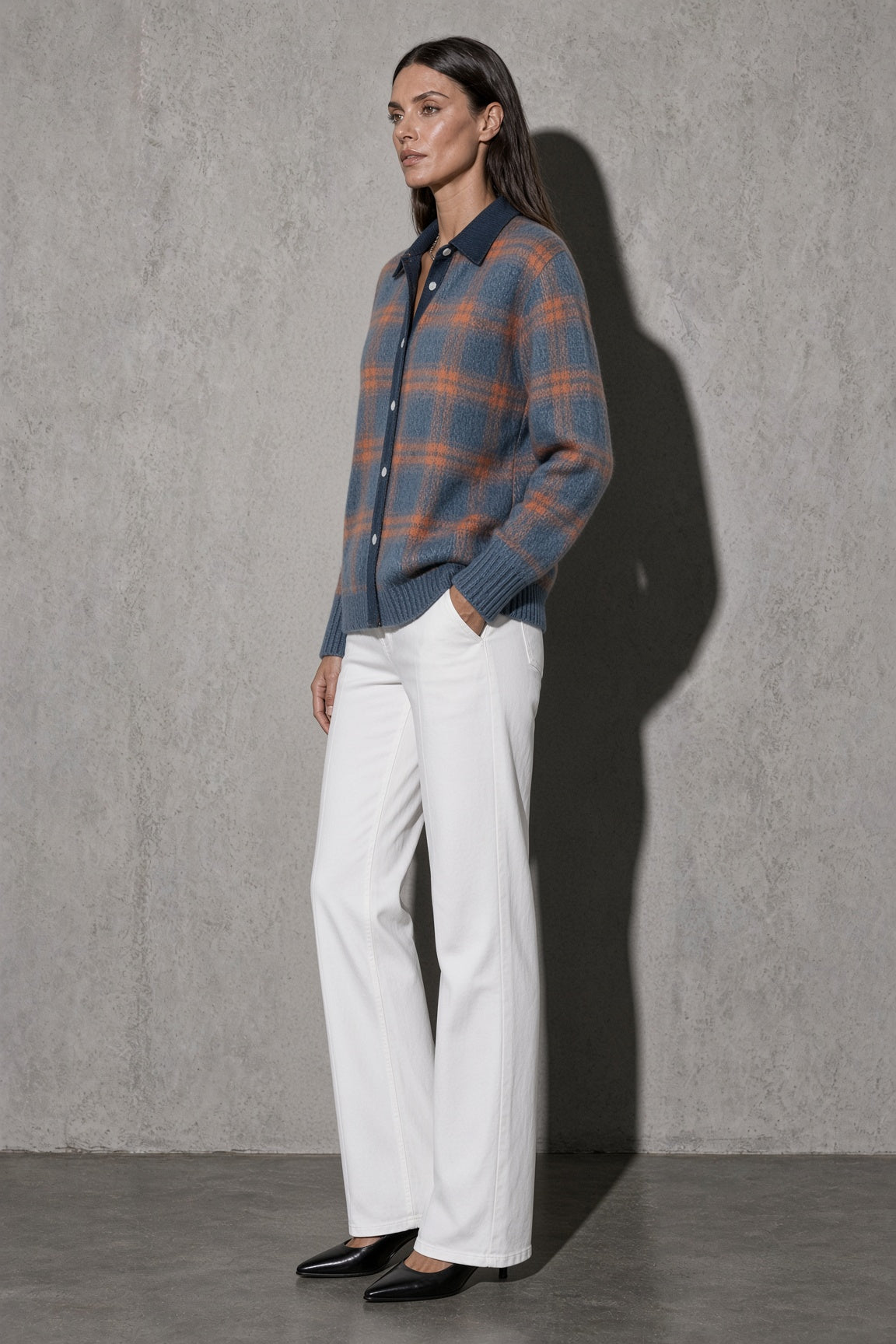 Women's Cardigan Button-Front Longline Shape