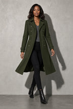 Women's Coat Double Breasted Longline