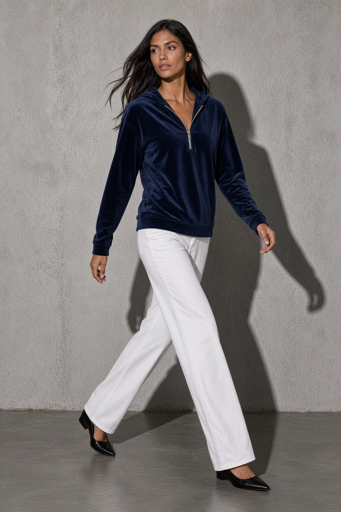 Women's Hoodie Quarter-Zip Relaxed Fit