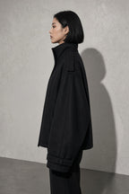 Maia | Women's High Neck Button Front Wool Blend Jacket