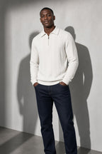 Men's Sweater Collared Quarter-Zip Textured Knit
