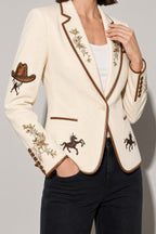 Women's Blazer Western Embroidered