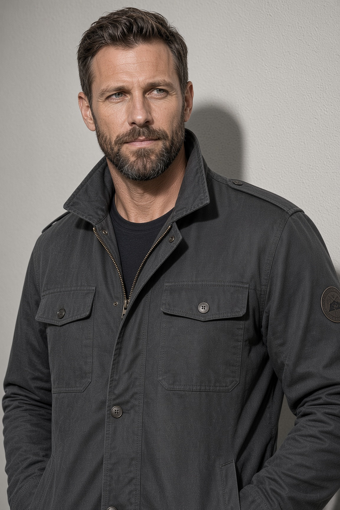 Men's Jacket Four-Pocket Stand Collar