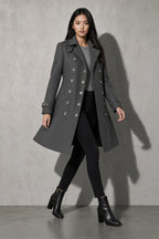 Women's Coat Double Breasted Longline