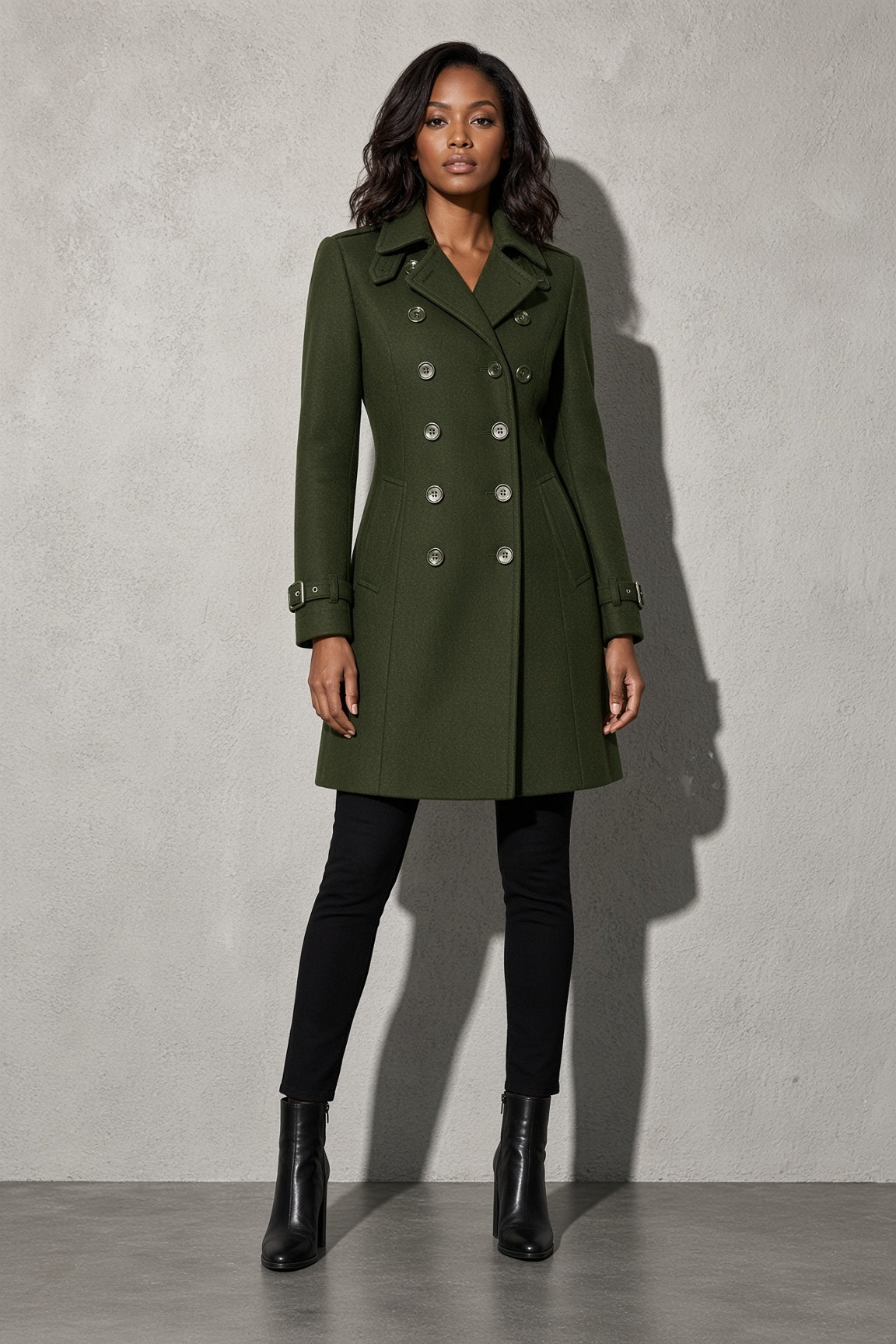 Women's Coat Double Breasted Longline