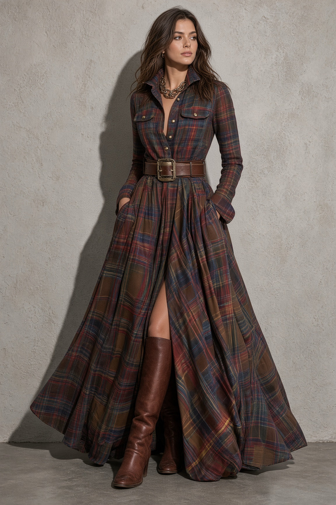 Lauren | Classic Belted Button-Up Shirt Dress