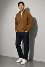 Men's Sweatshirt Quarter-Zip Stand Collar