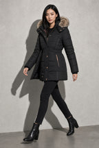 Women's Jacket Puffer Faux Fur Trim
