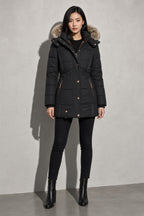 Women's Jacket Puffer Faux Fur Trim