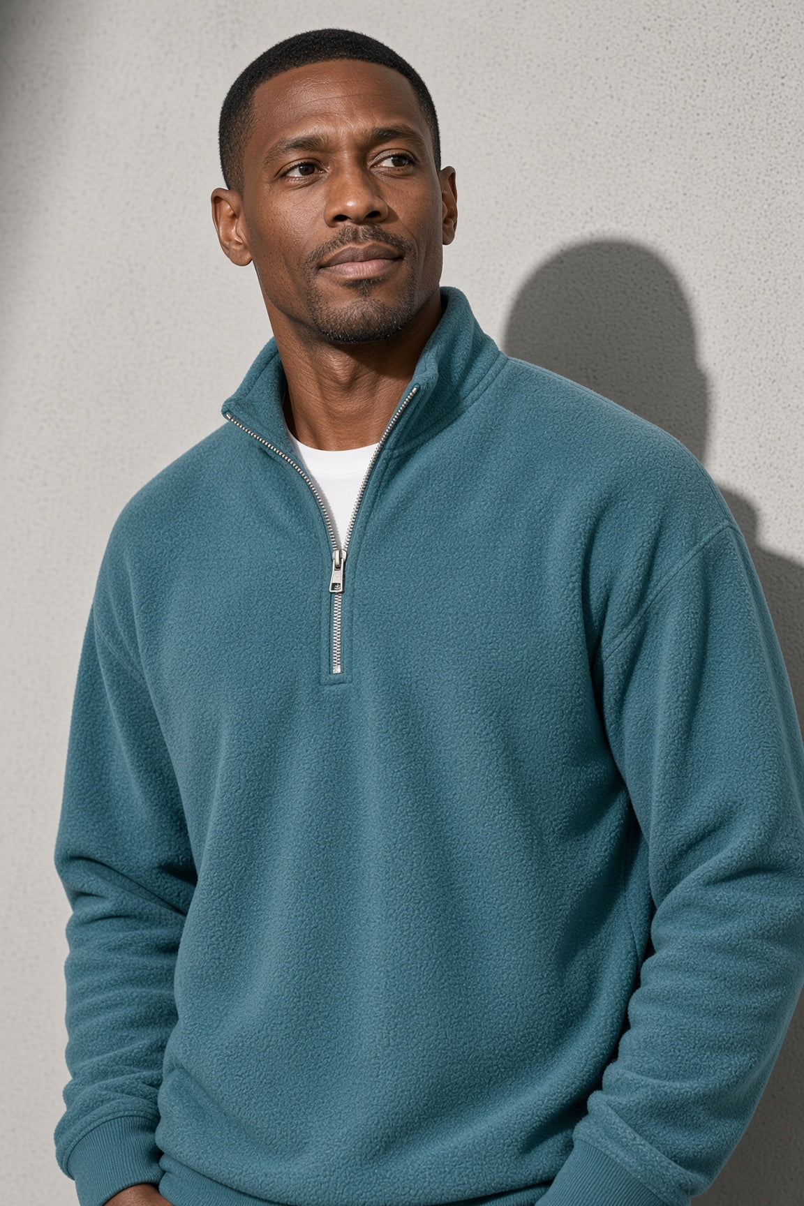 Men's Sweatshirt Quarter-Zip Stand Collar