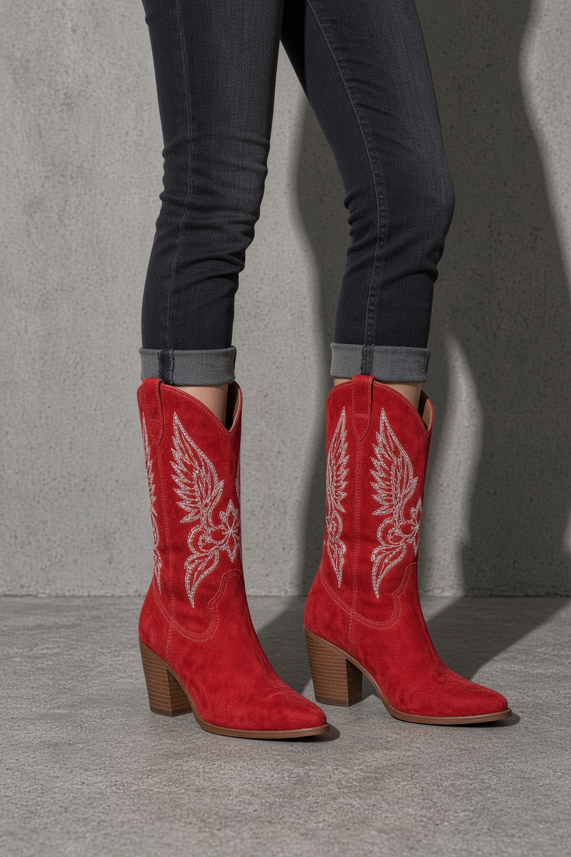 Women's Boots Embroidered Western Knee-High Shaft