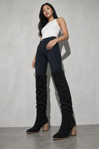 Women's Boots Knee-High Block Heel