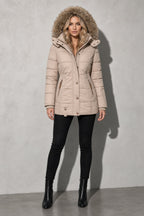 Women's Jacket Puffer Faux Fur Trim