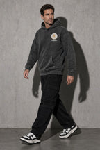 Men's Hoodie Washed Graphic Kangaroo Pocket