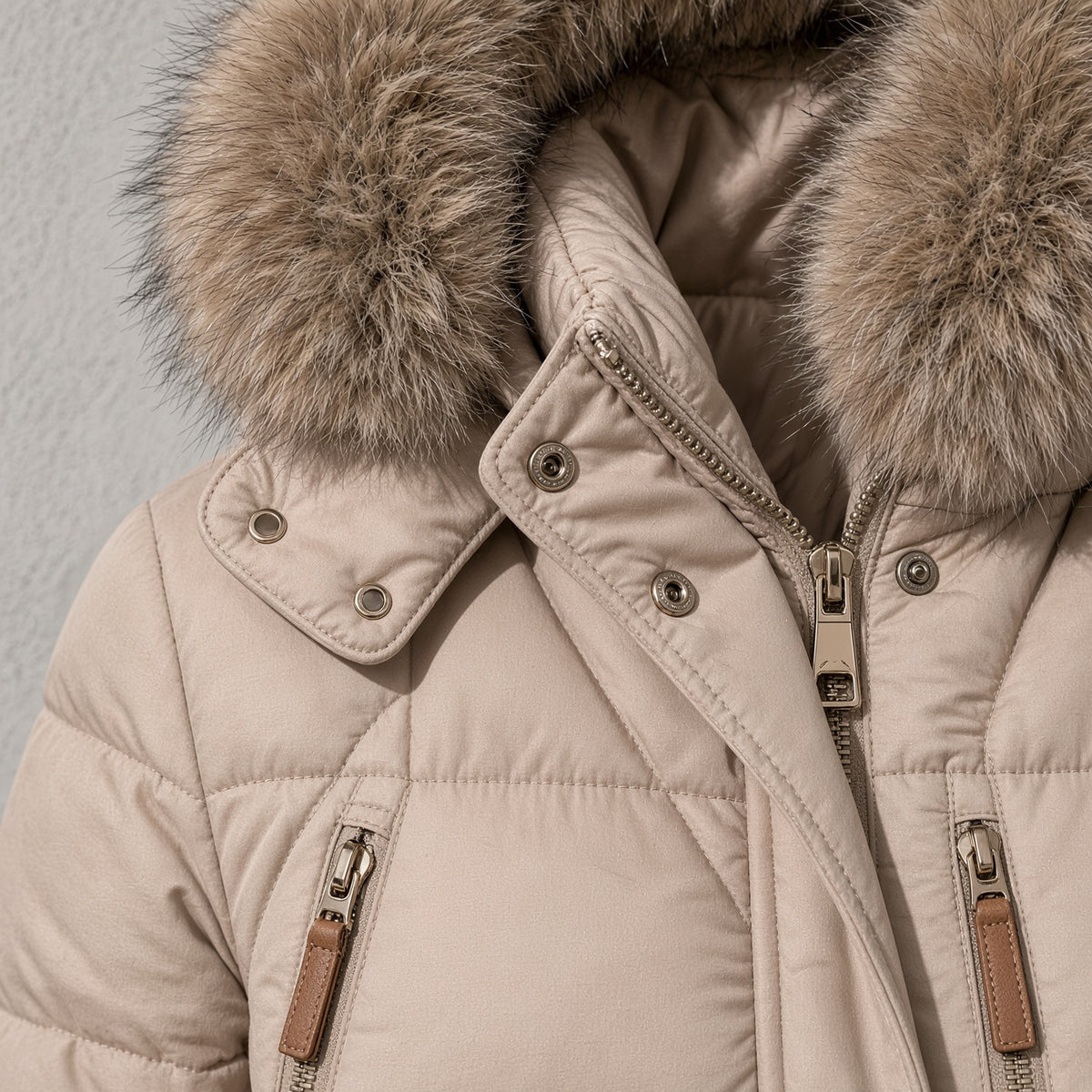 Women's Jacket Puffer Faux Fur Trim