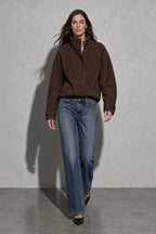 Women's Jacket Suede-Look Stand Collar