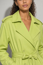 Women's Coat Belted Trench Double-Breasted Front