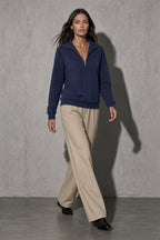 Women's Sweatshirt Quarter-Zip Lapel Collar