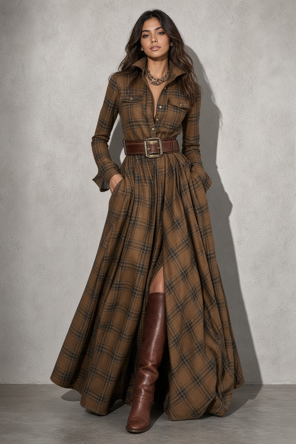 Lauren | Classic Belted Button-Up Shirt Dress