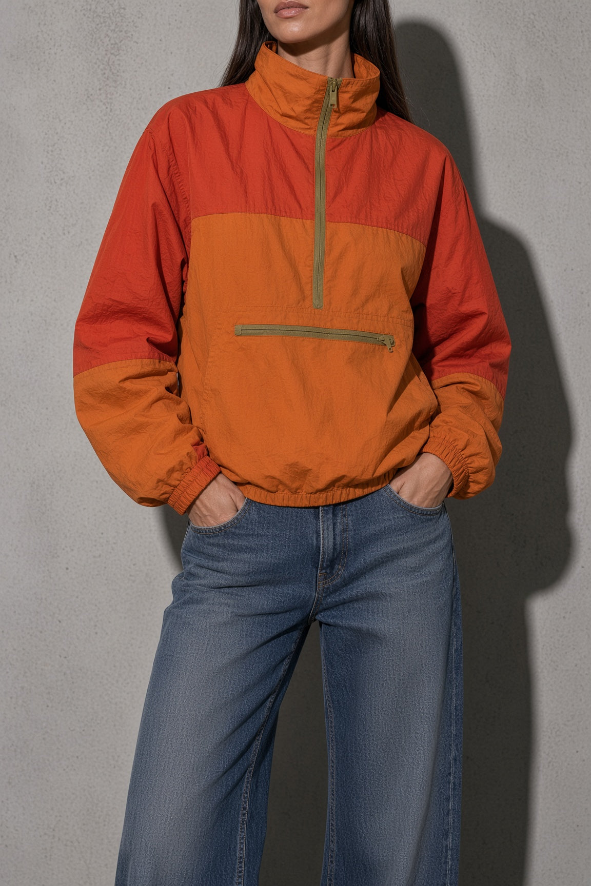 Women's Jacket Colour-Block Windbreaker