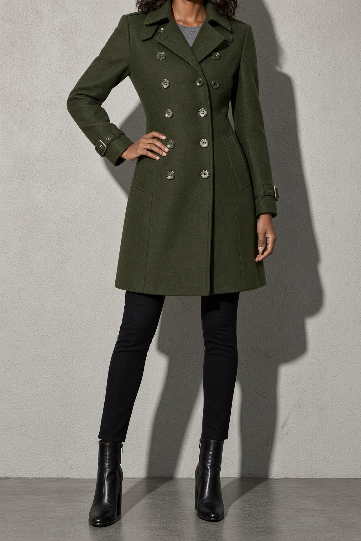 Women's Coat Double Breasted Longline
