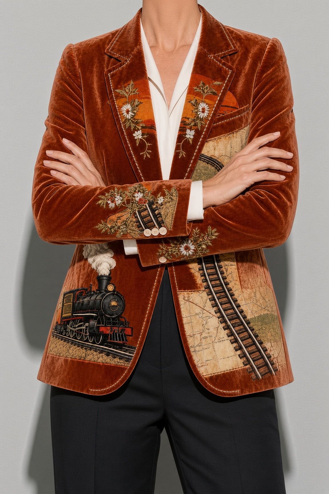 Women's Blazer Western Embroidered