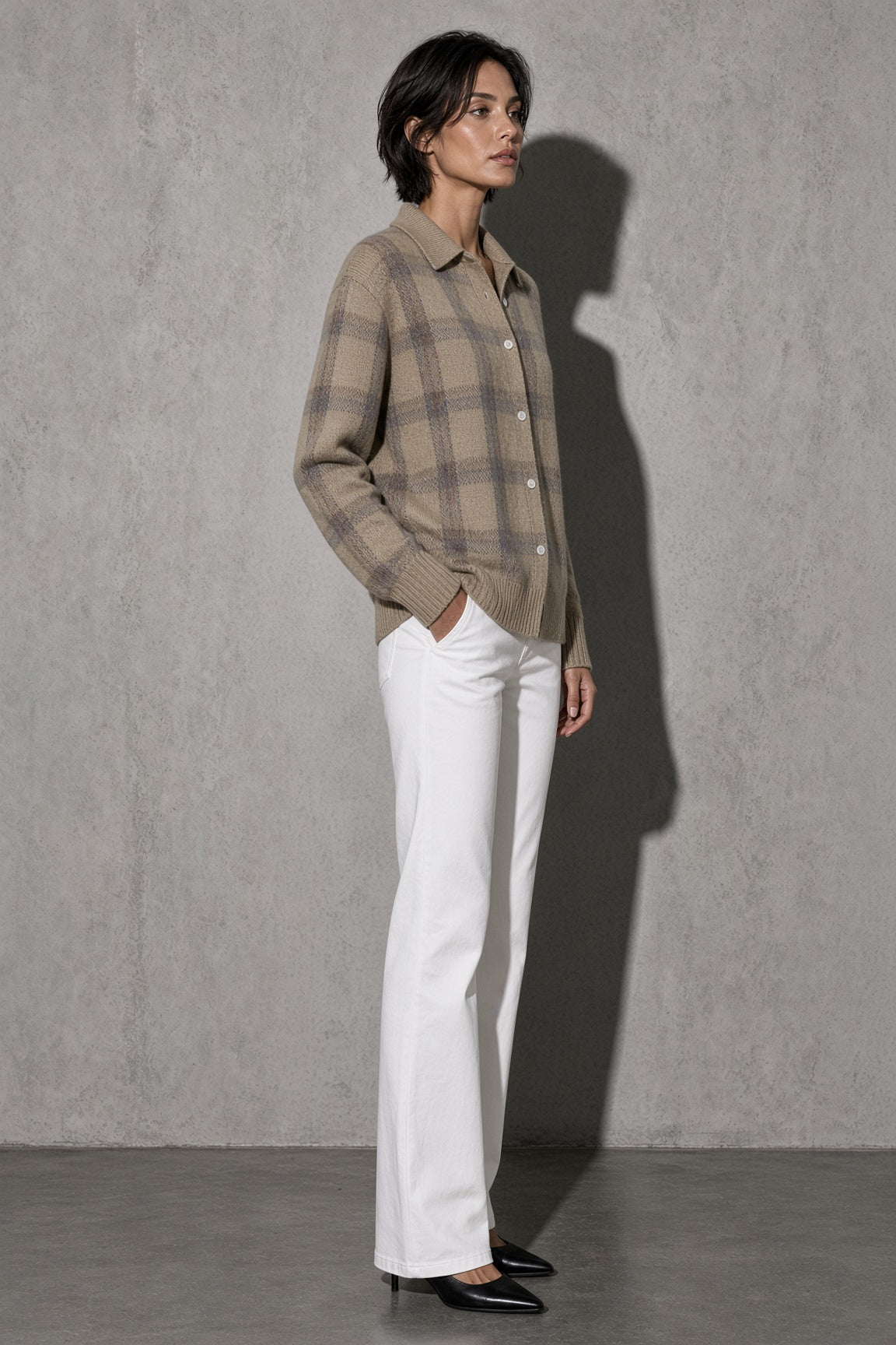 Women's Cardigan Button-Front Longline Shape