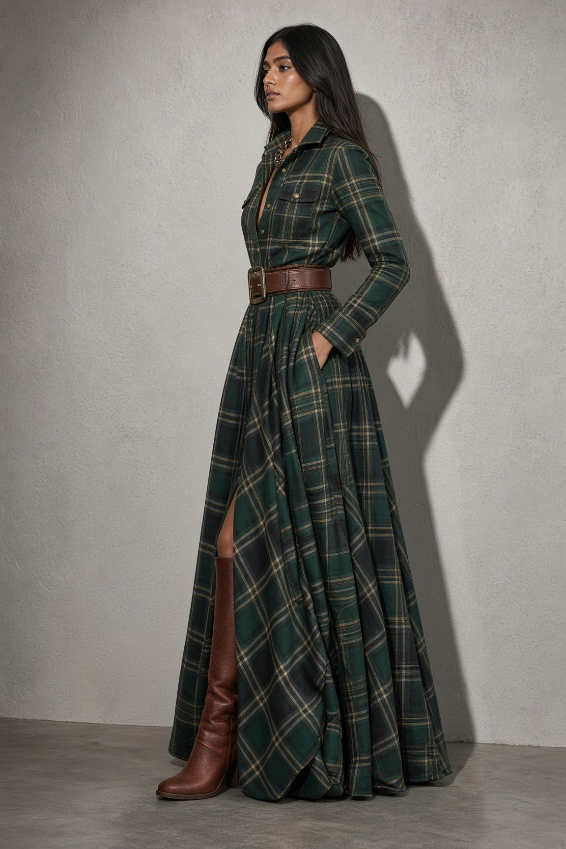 Lauren | Classic Belted Button-Up Shirt Dress